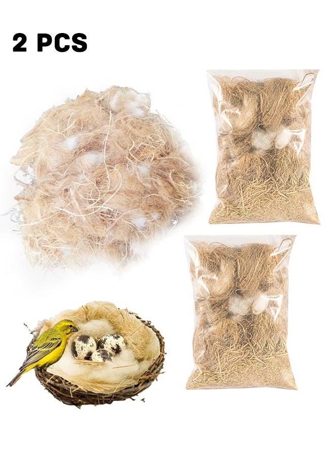 Generic 2 Pack Bird Nesting Material - Bird Nests Bedding Hummingbird Nesting Material Mixing Canary Nesting Material Finch Nesting Material Parakeet Nesting Materials for Cage,Gardens,Tree Trunks (80G)  - Image 1