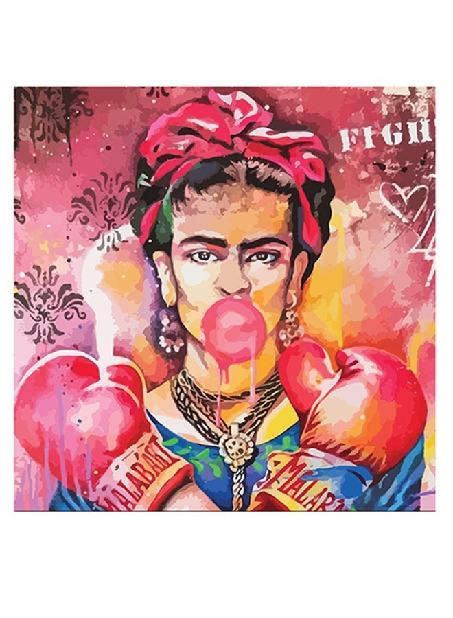 RYN Frida Kahlo Painter Themed Wall Art Pink/Yellow/Blue 30x30cm - Image 2