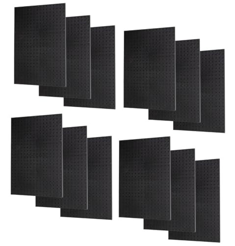WallPeg Pegboard Panels Garage Organization - 12 ea (24"x16") Black Peg Board Panel Set - (PB-1-B) Tool Organizer, Crafts, Shop, Home, Office, Wall Storage Kit - Image 1
