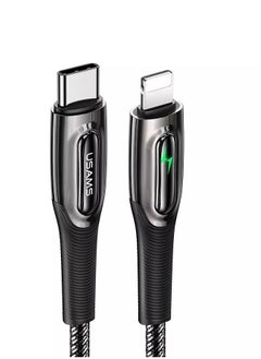 Usams iPhone Cable 1.2M USB C to Lightning Fast Charging Wire Braided Cord 20W Fast PD Charge for iPhone 14/14 Plus/ 14 Pro/14 Pro Max/iPhone 13/12/11/XS/Pro Max /Pro/Mini/SE/ ipad 9 Black  - Image 2