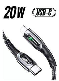 Usams iPhone Cable 1.2M USB C to Lightning Fast Charging Wire Braided Cord 20W Fast PD Charge for iPhone 14/14 Plus/ 14 Pro/14 Pro Max/iPhone 13/12/11/XS/Pro Max /Pro/Mini/SE/ ipad 9 Black  - Image 1