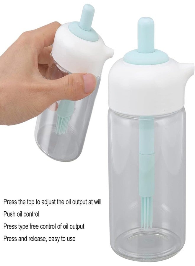 PRIME PICK زجاجة توزيع زيت زجاجية مع فرشاة سيليكون، 2 في 1، قطارة سيليكون، زجاجة قياس زيت للمطبخ، للطبخ والخبز والشواء، 230 مل (عبوة واحدة، أزرق) - Image 5