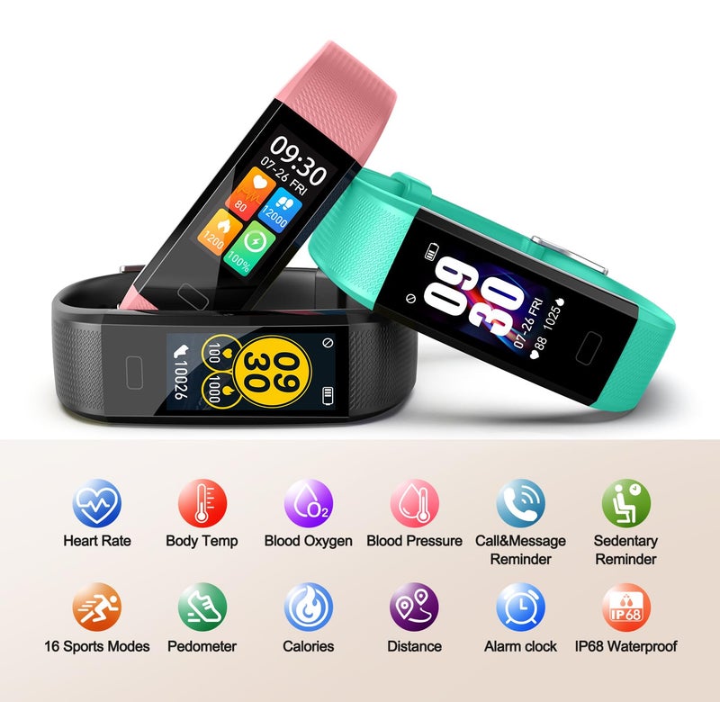 ENGERWALL Fitness Tracker with Step/Distance/Calories Counter, Activity Tracker with Heart Rate Monitor, Slim Style Watch IP68 Waterproof, Sleep Monitor Tracker, Pedometer Watch for Women Men Kids - Image 2