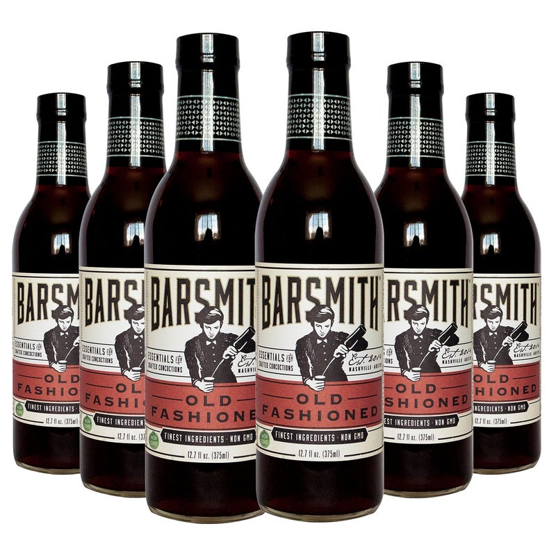 Barsmith Old Fashioned Mix - Classic Whiskey Drink Mixer w/Sweetness, Cherry, Citrus & Bitters - Premium Non-GMO Drink Mixer - Perfect for Bourbon Cocktails & Home Bars - 12.7 oz Bottles (Pack of 6) - Image 1