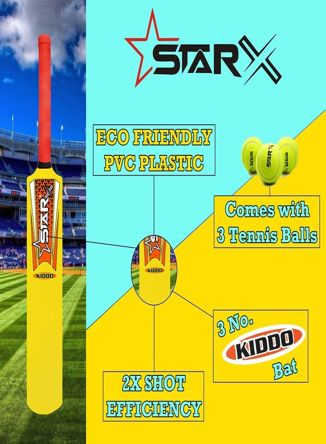 StarX Kiddo Sports Kit Combo, Plastic Cricket Bat, Football and Badminton Kit for Kids Plastic Cricket Kit - Image 2
