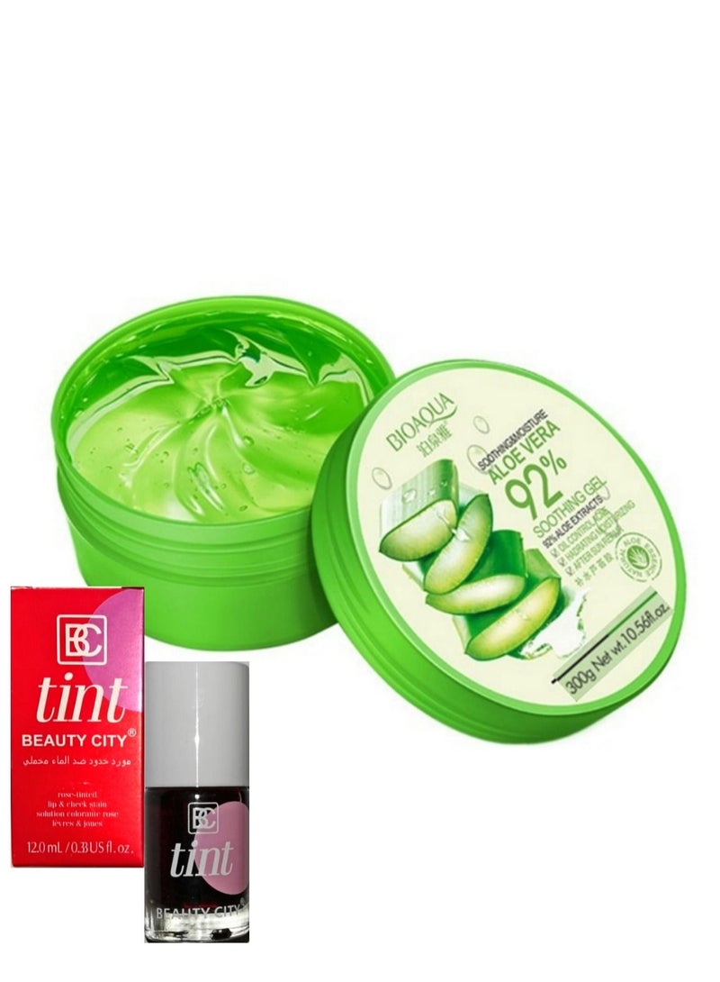 بيو أكوا جل مرطب ومهدئ بالألوة فيرا +تنت لون الفراولة مجاناً  - Image 1