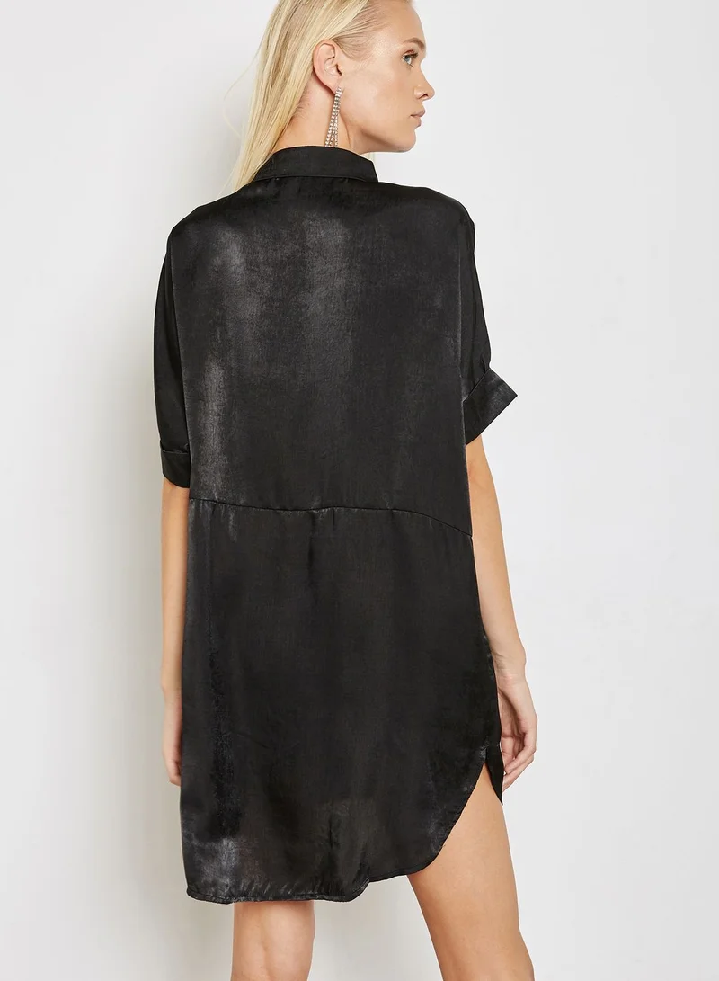Reverse Silk Shirt Dress