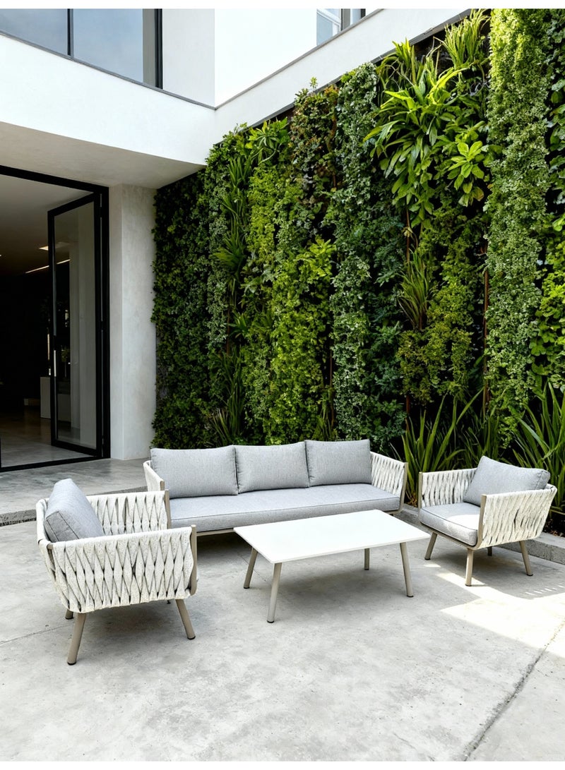 Broyhome 4-Piece Outdoor Sofa Set with Table,Waterpoof Cushion- Weather-Resistant Patio Furniture Set for UAE Gardens, Balconies & Terraces - Image 1