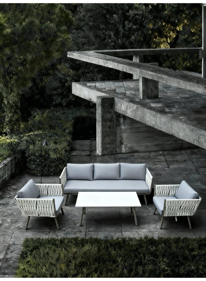 Broyhome 4-Piece Outdoor Sofa Set with Table,Waterpoof Cushion- Weather-Resistant Patio Furniture Set for UAE Gardens, Balconies & Terraces - Image 4