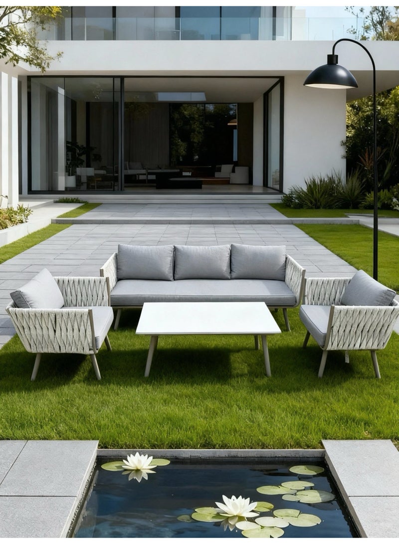 Broyhome 4-Piece Outdoor Sofa Set with Table,Waterpoof Cushion- Weather-Resistant Patio Furniture Set for UAE Gardens, Balconies & Terraces - Image 5