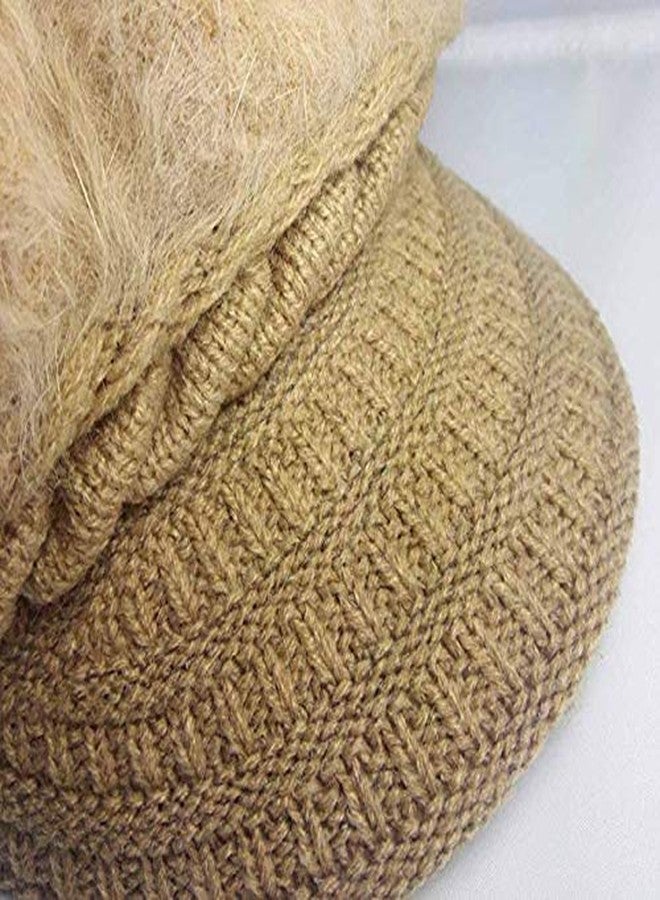 V3E قبعة V3E ذات حافة من الفرو الصناعي للنساء والفتيات (كاكي، مقاس حر) - Image 2