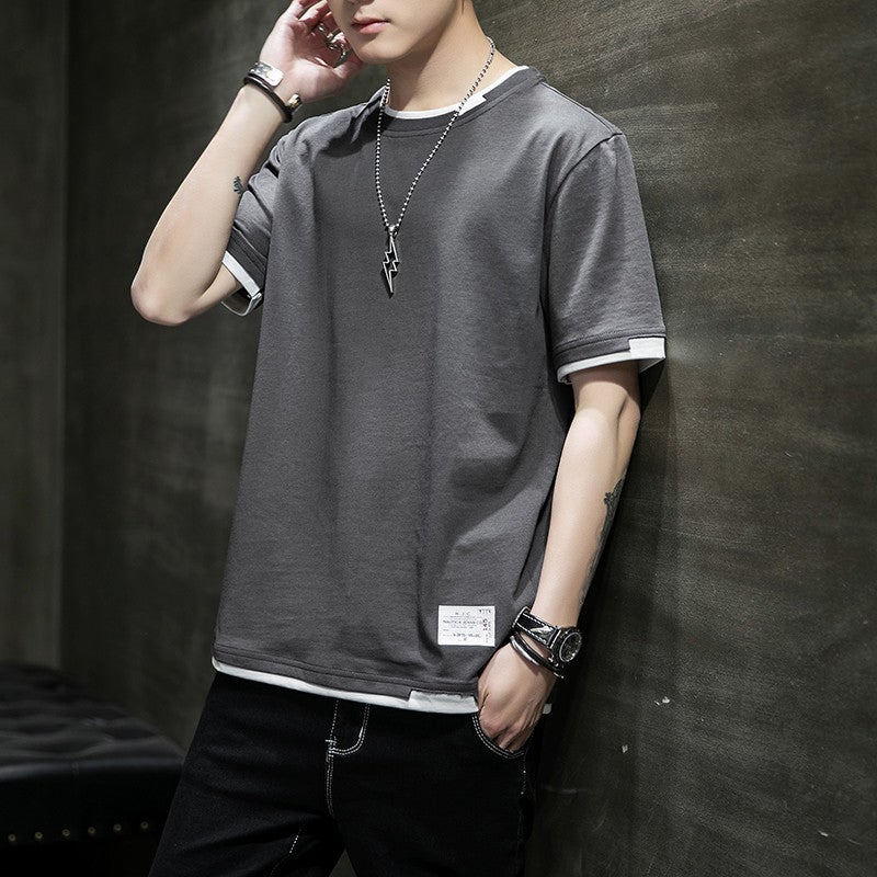 Cotton Short-Sleeved T-Shirt Trendy Versatile Summer Simple Top Half-Sleeved Casual Breathable Sports T-Shirt - Image 2