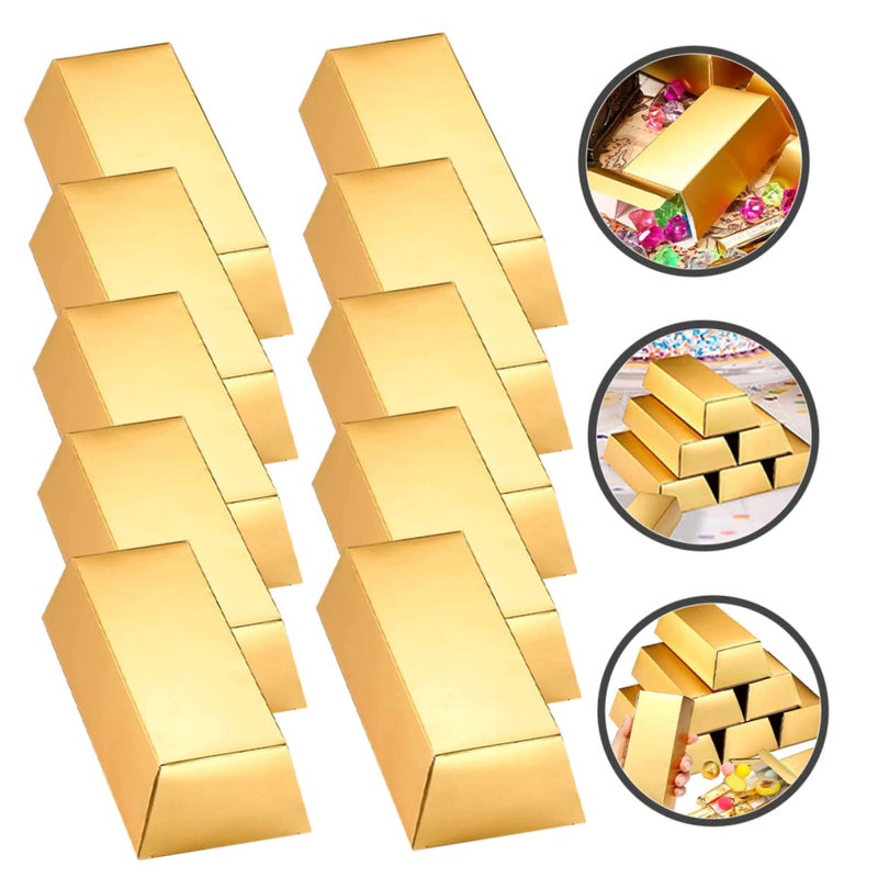 10Pcs Gold Bar Favor Boxes For Weddings Showers Candy And Celebrations - Image 3