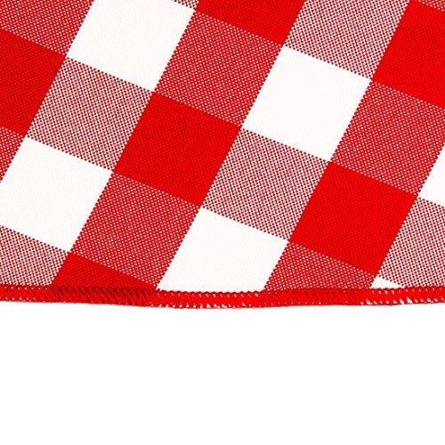 LTC LINENS LinenTablecloth 15-Inch Polyester Napkins (1-Dozen) Red & White Checker - Image 2
