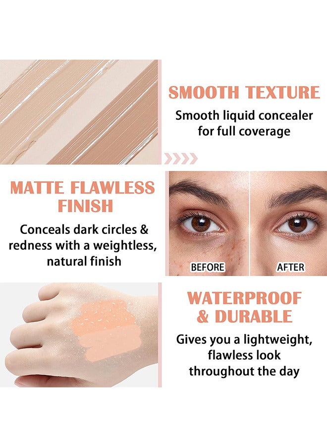 Maxfine Correcting Concealer Contour Palette, 15 Colors Cream Contour Makeup Palette With Brush, Contouring Liquid Foundation Concealer Palette Highlighting Makeup Kit For Conceals Dark Circles, Blemish  - Image 4