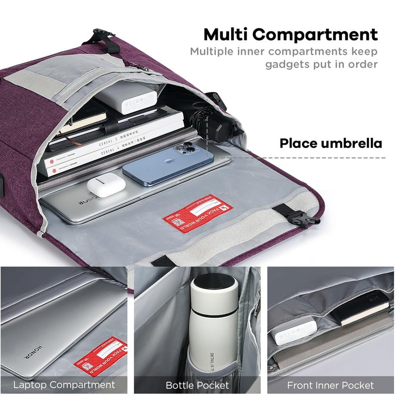 OIWAS Messenger Bag for Women, 14 Inch Laptop Crossbody Bags Men Casual Satchel Shoulder Bag College Travel Office Briefcase - Image 3