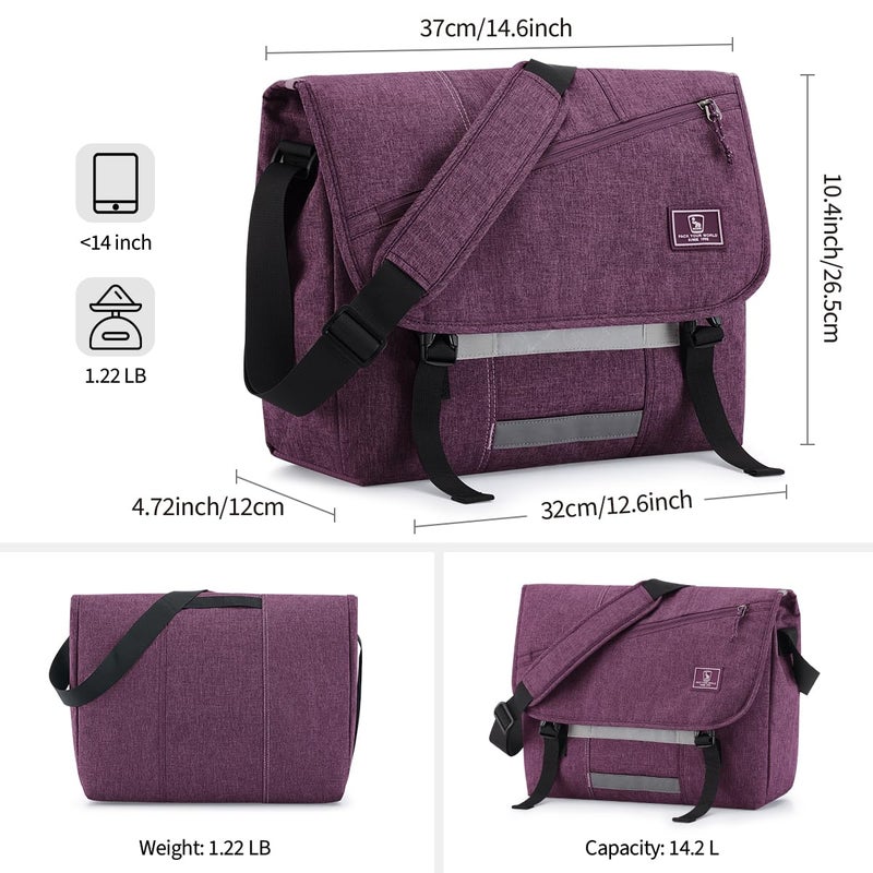OIWAS Messenger Bag for Women, 14 Inch Laptop Crossbody Bags Men Casual Satchel Shoulder Bag College Travel Office Briefcase - Image 5