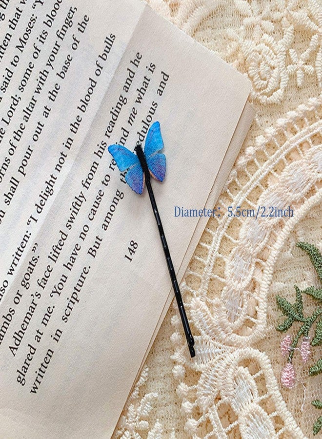 DIYstore 24 Pcs Blue Butterfly Hair Clips Mini Bangs Clips Non-Slip Hair Clips Barrette Clip Hair Accessories for Girls and Women - Image 2