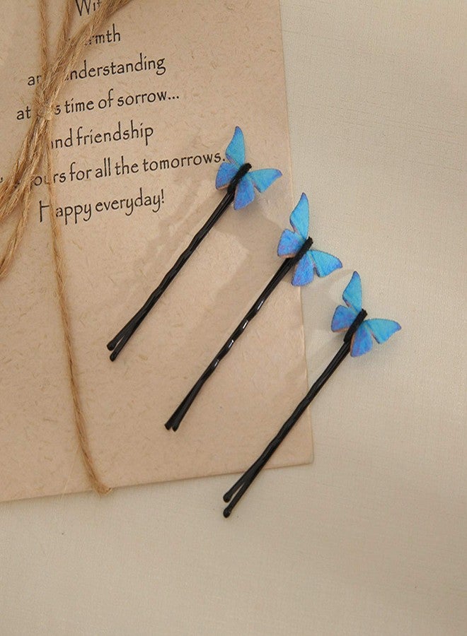 DIYstore 24 Pcs Blue Butterfly Hair Clips Mini Bangs Clips Non-Slip Hair Clips Barrette Clip Hair Accessories for Girls and Women - Image 4