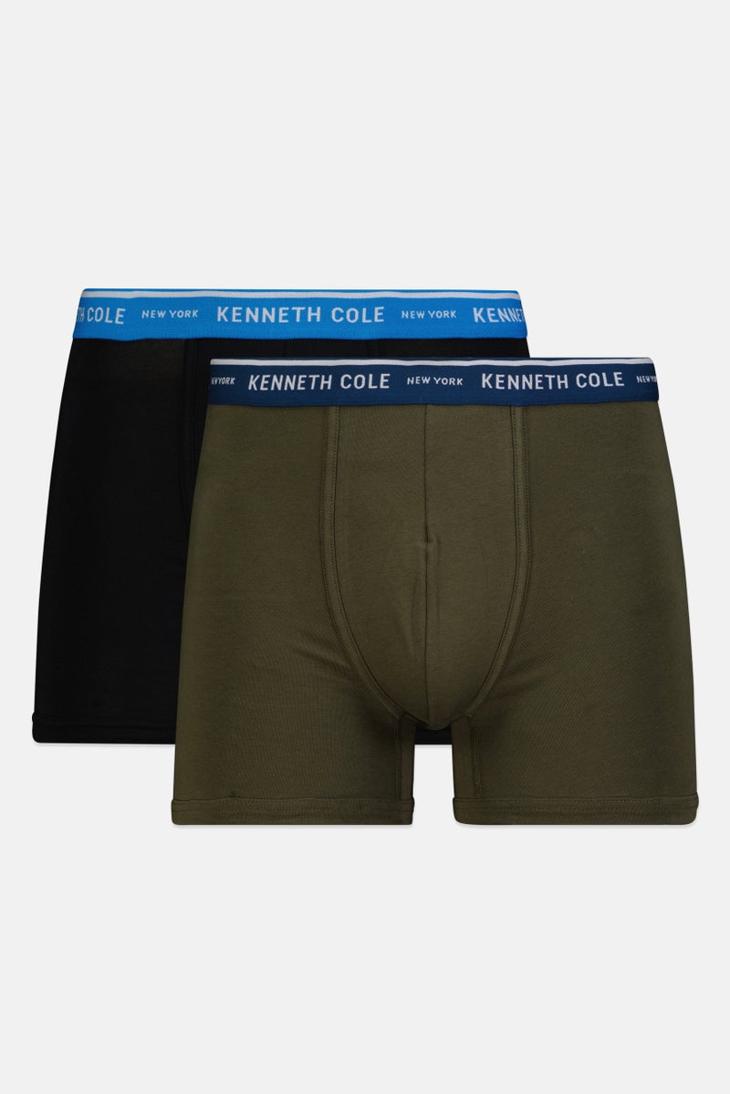 Kenneth Cole شورتات رجالية 2 عبوة بشعار العلامة التجارية، متعدد الألوان - Image 1