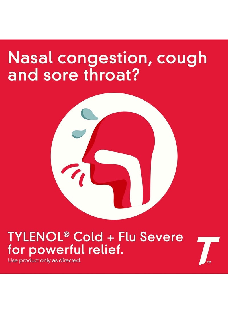TYLENOL Cold + Flu Severe, Acetaminophen 24 Caplets  - Image 3