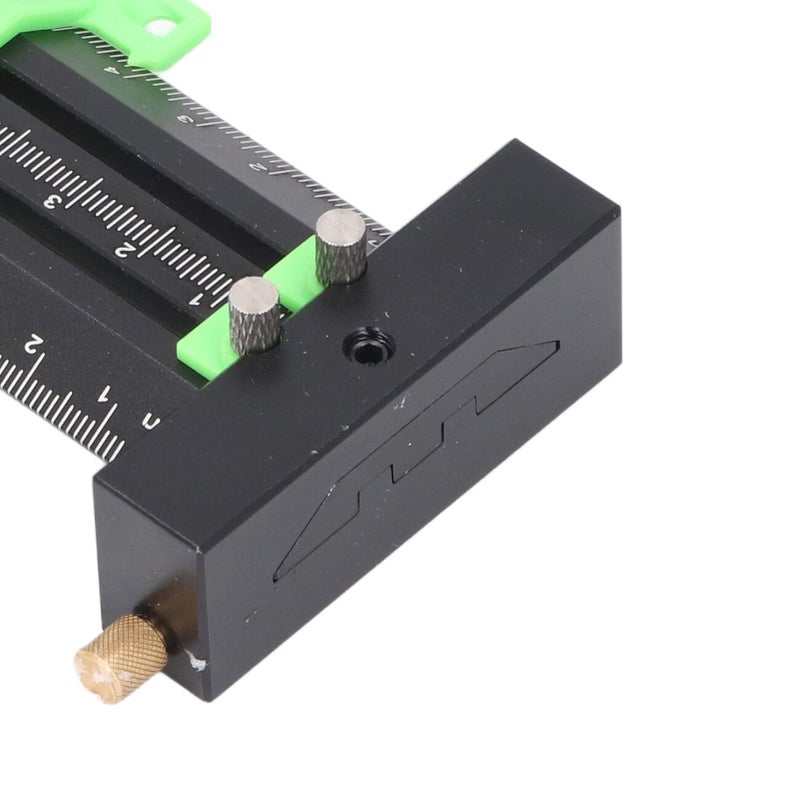 Green T Type Scribing Gauge Double Line Marking Ruler 16CM Woodworking Sliding Measurement Tool - Image 4