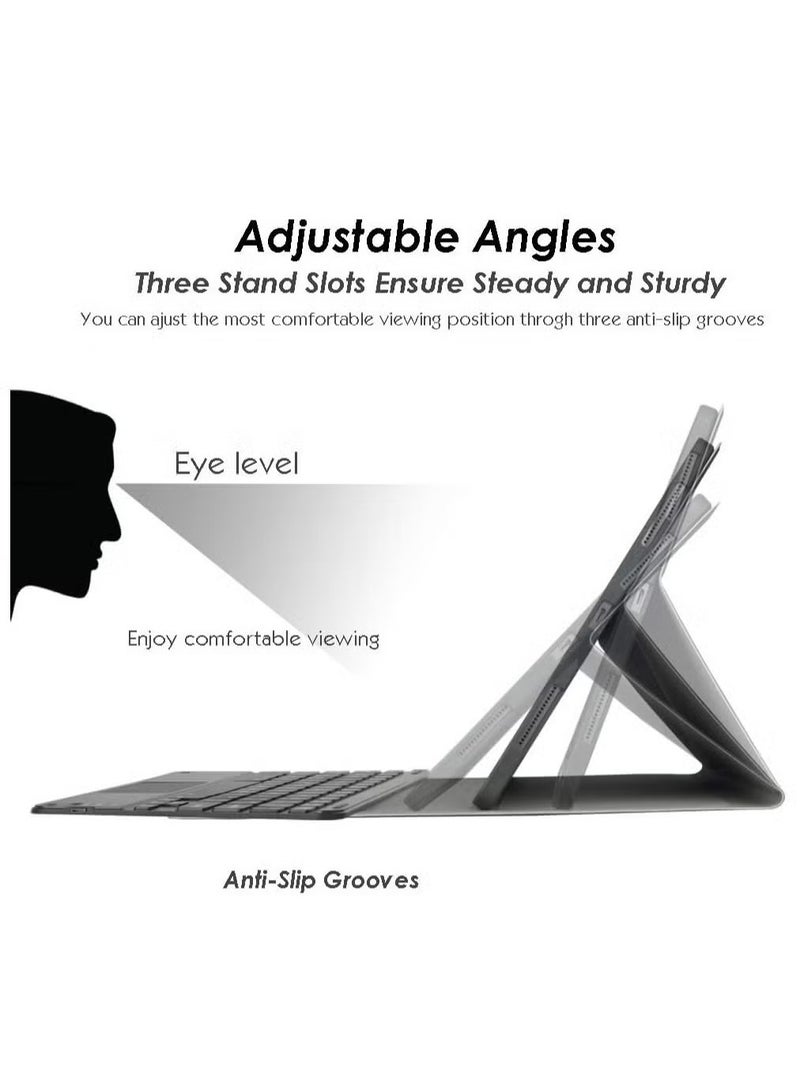 ELTRAZONE Keyboard Case Compatible with Touchpad Arabic/English iPad Mini 7 / iPad Mini 7th Generation 8.3 Inch (2024), Slim Lightweight Stand Cover with Magnetically Detachable Wireless Bluetooth Keyboard (Black) - Image 4