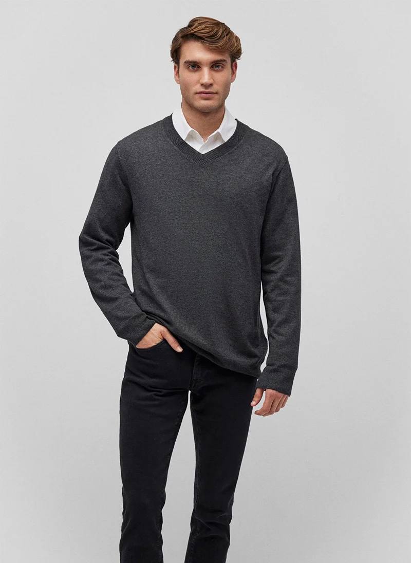 مافي V Neck Anthracite Sweater