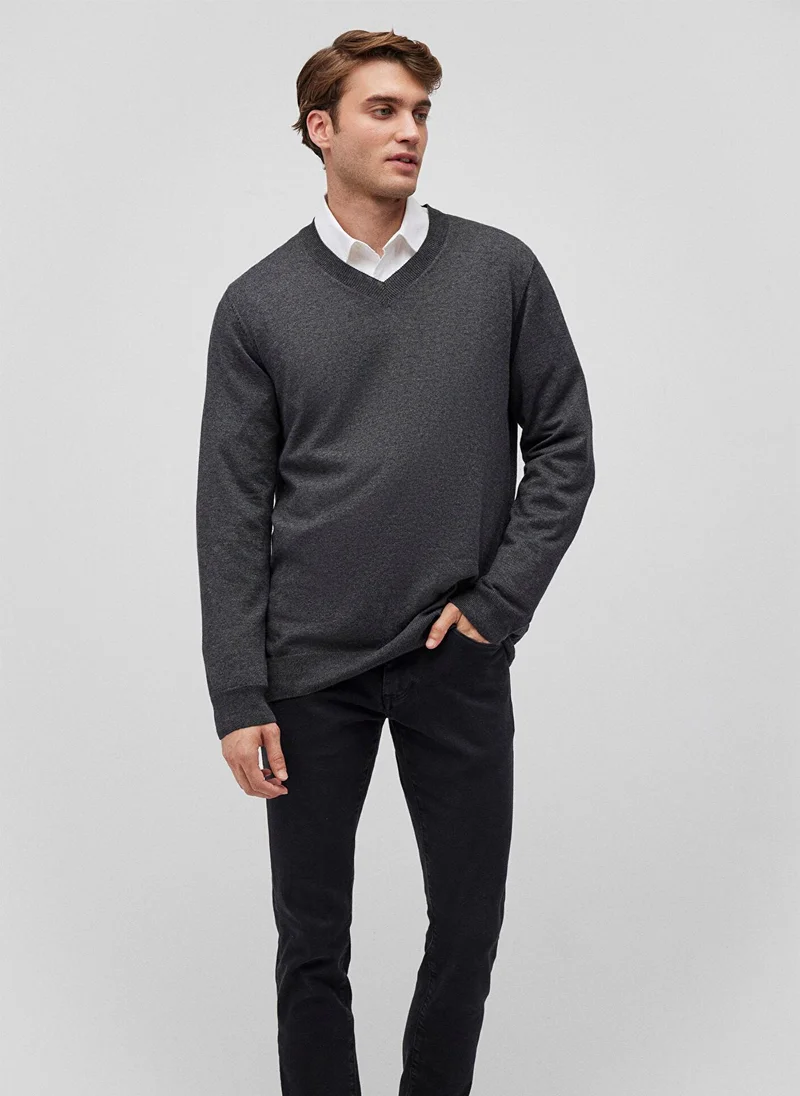 مافي V Neck Anthracite Sweater