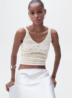 MANGO Openwork Details Knit Top  - Image 1