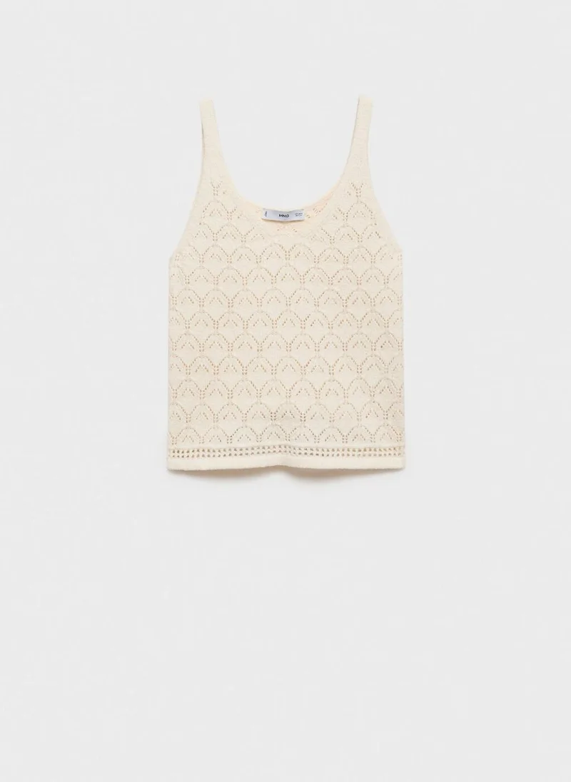 MANGO Openwork Details Knit Top