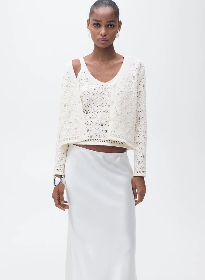 MANGO Openwork Details Knit Top
