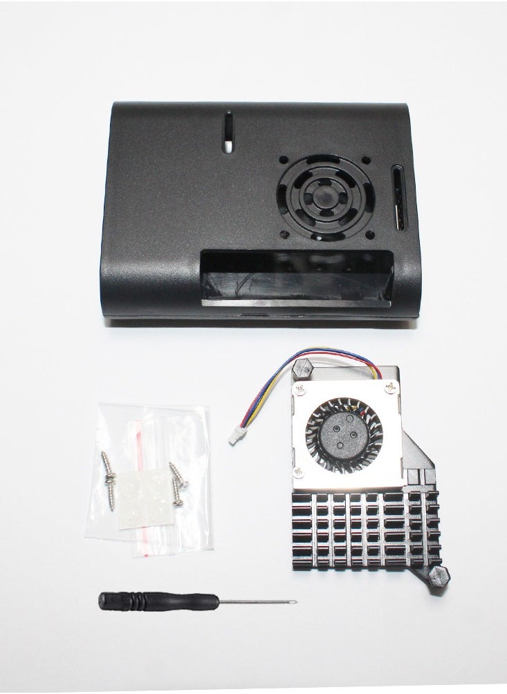 Generic - Raspberry Pi 5 Case with Active Cooler Heatsink PWM Adjustable Speed Cooling Fan Slim ABS Enclosure Box - Image 1