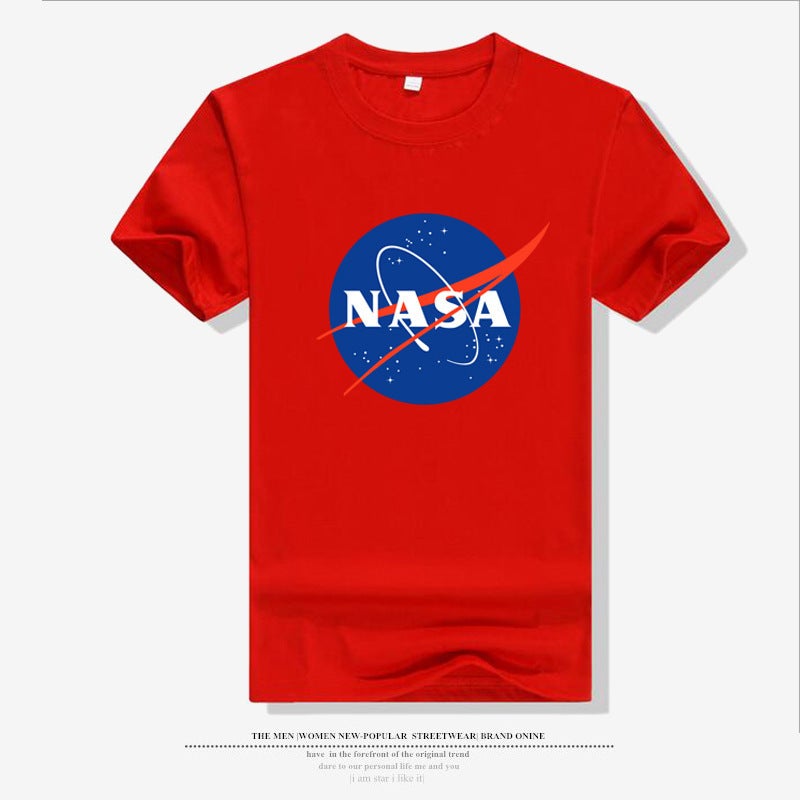 American Astronaut Nasa Galaxy Earth Print T-Shirt Cotton Crewneck Half Sleeve Shirt Couple Sports Top - Image 1