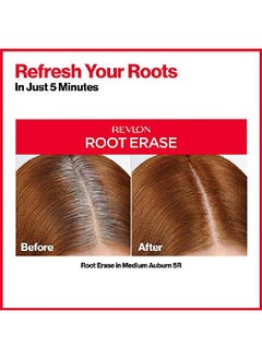 Revlon Ent Hair Color By Revlon Permanent Hair Dye Athome Root Erase With Applicator Brush For Multiple Use 100% Gray Coverage Medium Auburn/Reddish Brown (5R) 3.2 Fl Oz  - Image 5