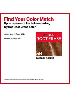 Revlon Ent Hair Color By Revlon Permanent Hair Dye Athome Root Erase With Applicator Brush For Multiple Use 100% Gray Coverage Medium Auburn/Reddish Brown (5R) 3.2 Fl Oz  - Image 4