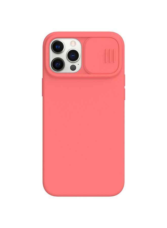 جراب كام شيلد سيليكون مغناطيسي حريري لهاتف Apple iPhone 12 Pro Max - برتقالي وردي - Image 1