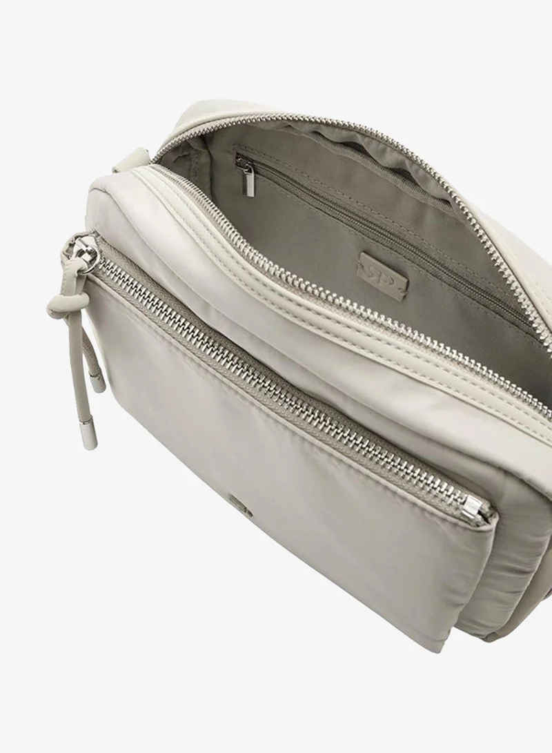 Parfois White Nylon Crossbody Bag With Exterior Pockets for Women | Best Price UAE