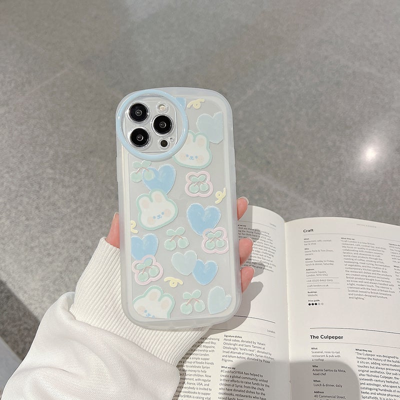 Apple iPhone 16 Pro Max Phone Case, TPU Shockproof Transparent Fashionable Creative Cherry Heart Rabbit Drop-Proof Soft Phone Case - Image 2