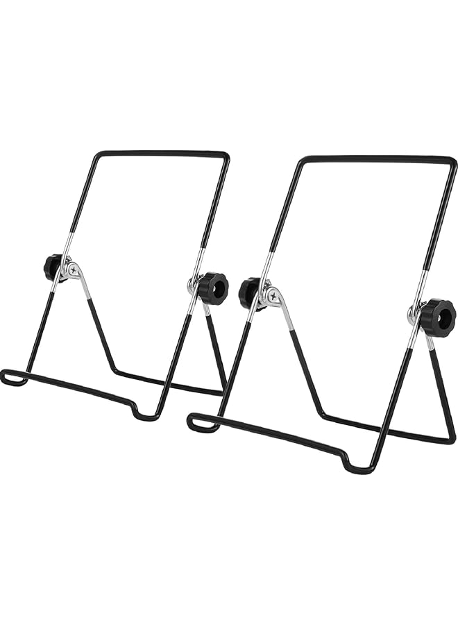 KASTWAVE Stand Easel Picture Frame Stand Adjustable Foldable Tablet Iron Display Holder Stand For Displaying Photos Plates Cookbooks 2 Pack - Image 1