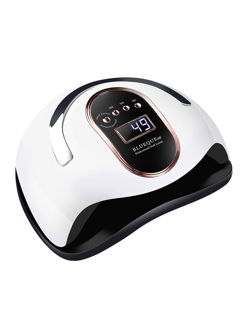 BLUEQUE - 168 W Nail Dryer Lamp, UV LED Nail Lamp for Gel Nails, LCD Display, Infrared Sensor, with 10s/30s/60s/99s Timer Settings, Removable Magnetic Base Plate - Image 1