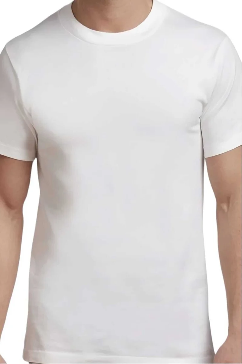 تيزجيلسين Men's Zero Collar Cotton 3-Piece Undershirt