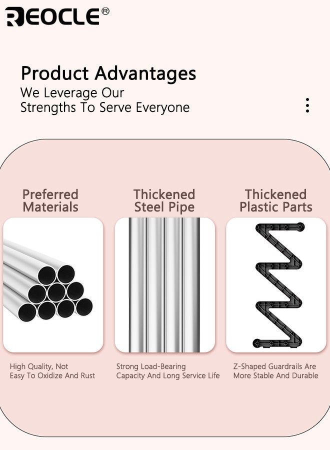 REOCLE 4 Tiers Z-Shaped Shoe Rack Space-saving Shoe Storage Organizer Easy to Assemble No Tool Installation Suitable for Living Rooms or Dormitories - Image 3