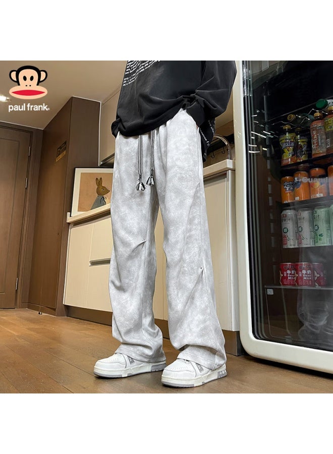 Paul Frank Casual Pants For Men, Spring And Autumn , American Trendy Wide-leg Pants, Men's Dungarees, Black, 3XL - Image 3