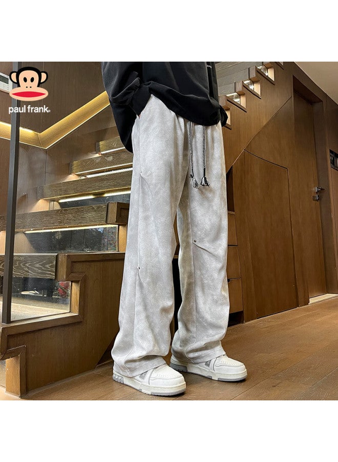 Paul Frank Casual Pants For Men, Spring And Autumn , American Trendy Wide-leg Pants, Men's Dungarees, Black, 3XL - Image 2