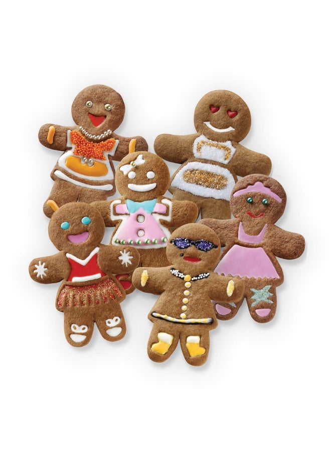 Tovolo Gingerbread Girls Templates Reverse Dishwasher Safe Set of 6 Cookie Stamps with Cutter