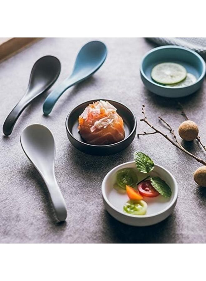 LAMAY 6pcs 3.5 Inch Simple Style Single Color Pattern Stylish Design Multipurpose Porcelain Side Dish Bowl Seasoning Dishes Soy Dipping Sauce Dishes (Size : BLACK) - Image 3