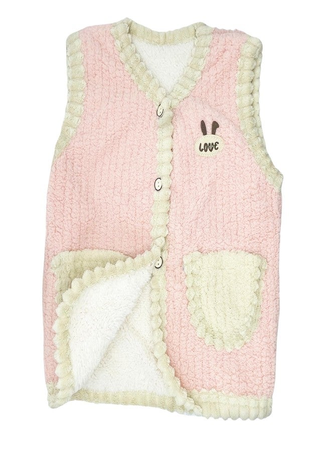 AINIFU Warm Jacket Cotton Vest for Baby Toddler Girls Cute Soft Waistcoat Jackets,Pink (US, Age, 2 Years, 3 Years, Pink) - Image 1