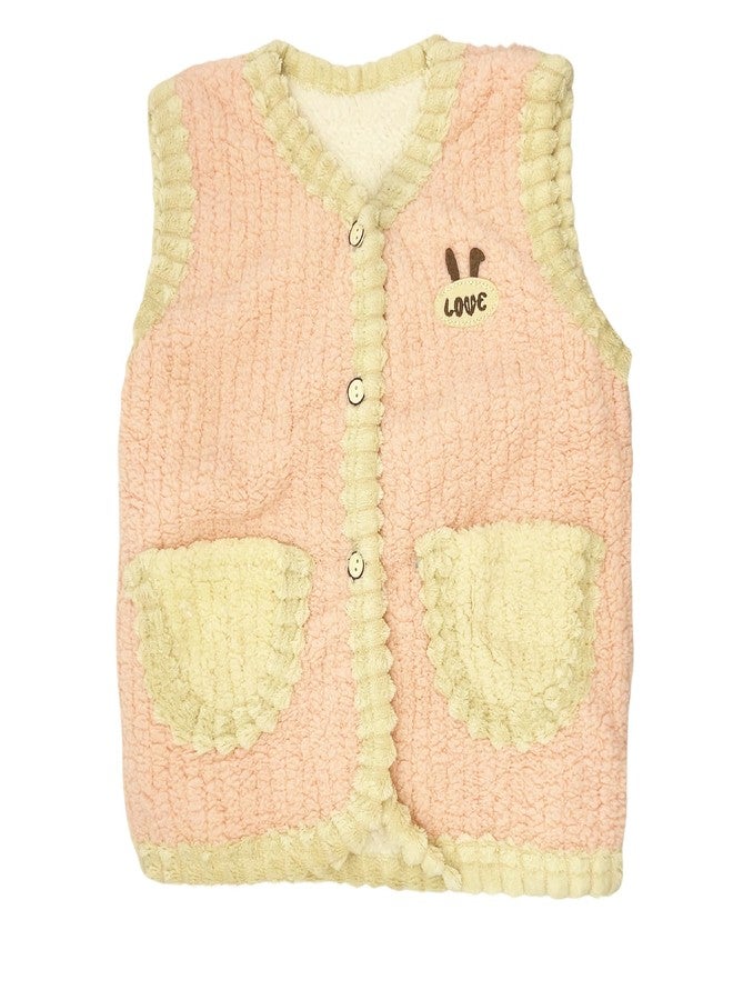 AINIFU Warm Jacket Cotton Vest for Baby Toddler Girls Cute Soft Waistcoat Jackets,Pink (US, Age, 2 Years, 3 Years, Pink) - Image 4