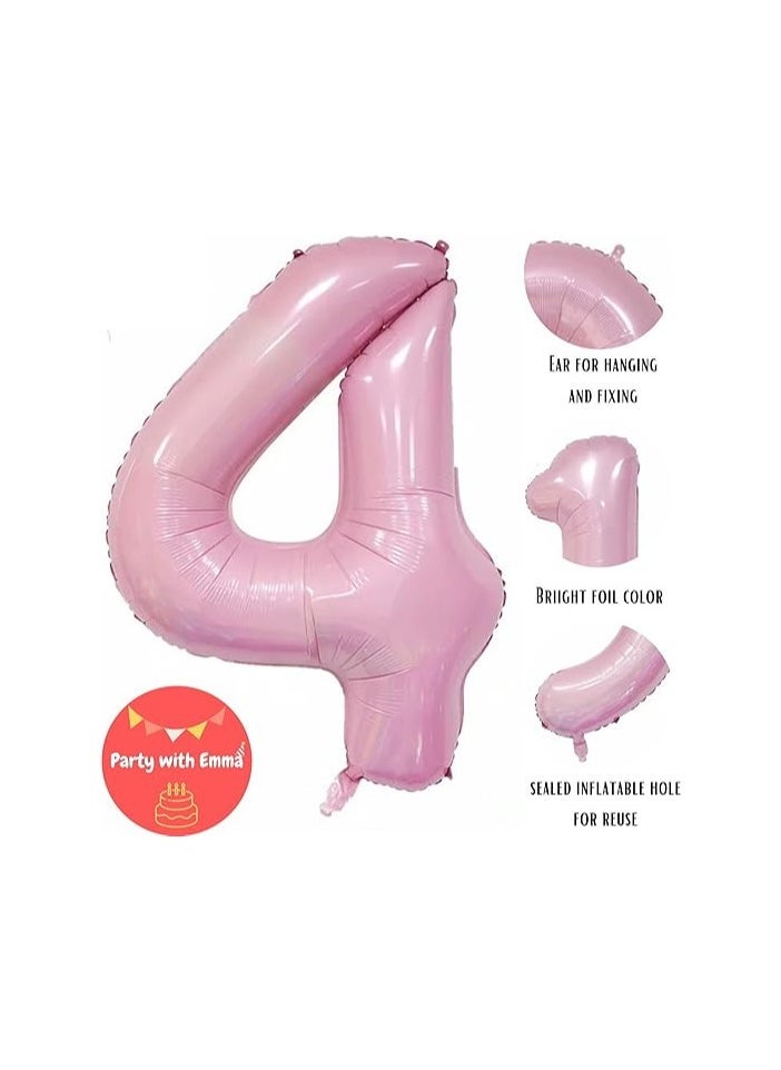 بارتي ويذ إيما بالونات الرقم الوردي 40 بوصة عيد ميلاد احباط بالون حفلة ديكورات لوازم الزفاف توديع العزوبية عيد ميلاد دش الزفاف حفل التخرج احتفال الذكرى السنوية زخرفة يطير مع الهيليوم (رقم 4) - Image 3